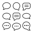 © mobarok8888 - Set of Simple Set of Speech Bubble Thin Line Icons black vector on white background