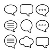 © mobarok8888 - Set of Simple Set of Speech Bubble Thin Line Icons black vector on white background