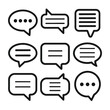 © mobarok8888 - Set of Simple Set of Speech Bubble Thin Line Icons black vector on white background
