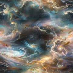Wall Mural - Mystical Cosmic Swirls: Abstract Universe Galaxy Artwork
