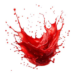 Wall Mural - Red liquid splash isolated on transparent background