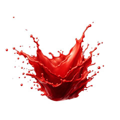 Wall Mural - Red liquid splash isolated on transparent background