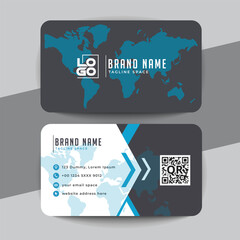 abstract blue visiting card layout design template