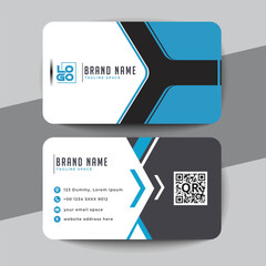 abstract blue visiting card layout design template
