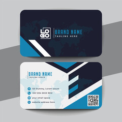 abstract blue visiting card layout design template