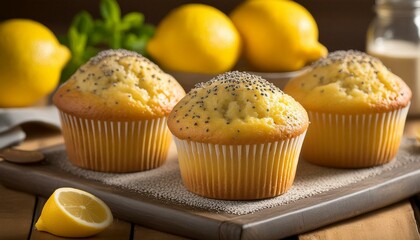 Wall Mural - muffins with lemon