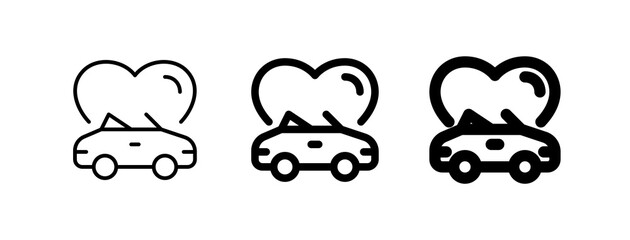 Wall Mural - Editable wedding car vector icon. Wedding, valentine, love, celebration. Part of a big icon set family. Perfect for web and app interfaces, presentations, infographics, etc