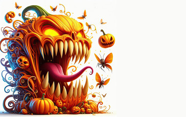 Wall Mural - Halloween jack o lanterns on various creepy background