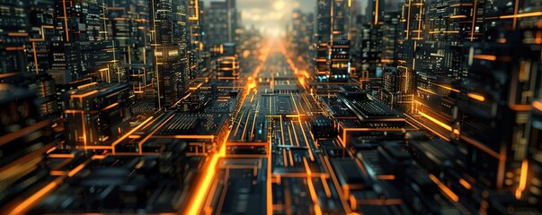 Wall Mural - futuristic abstract background with advanced technology theme