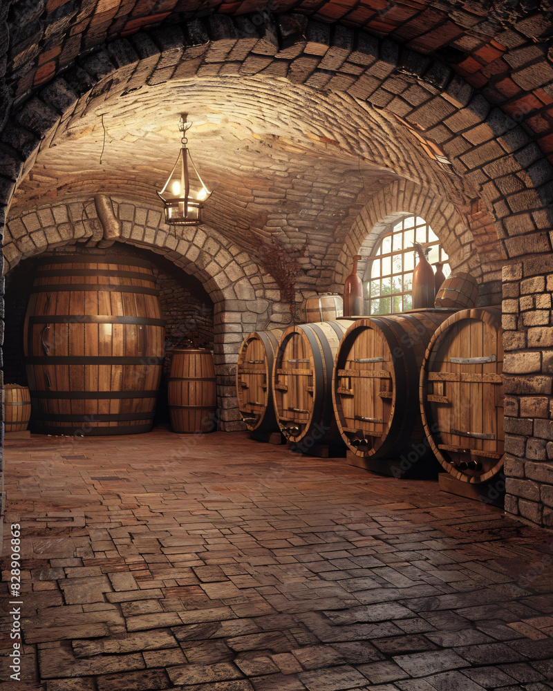 Wine Barrels In Cellar Old Building Architecture Interior Wall wine-barrels-in-cellar-old-building-architecture-interior-wall