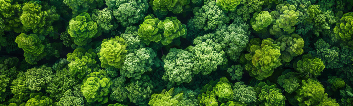 A lush green forest with many trees