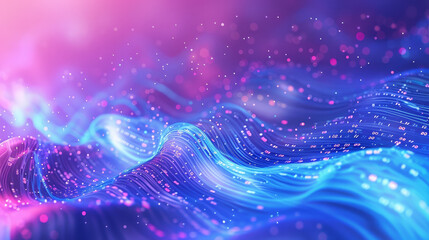 Wall Mural - A blue and purple background with a wave of light blue and purple