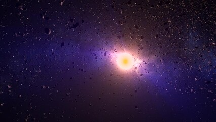 Wall Mural - asteroid field in deep space 3d rendering of deep space with asteroids concept, 4k, 2024