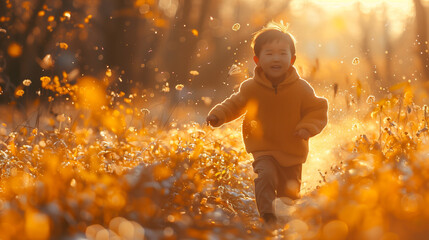 Wall Mural - child playing in the park