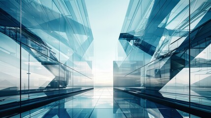 Canvas Print - modern abstract glass architectural forms