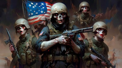 Wall Mural - soldier in camouflage