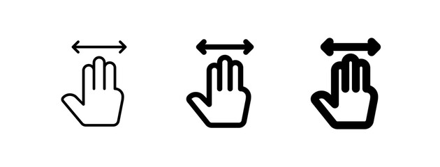 Wall Mural - Editable three fingers move vector icon. Part of a big icon set family. Perfect for web and app interfaces, presentations, infographics, etc