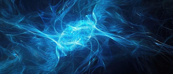 abstract blue background element on black fractal graphics three dimensional composition design concept header web cover poster banner presentation template