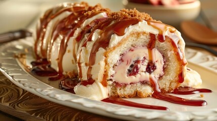 Sticker - Ice cream filled roll cake drizzled with guava syrup