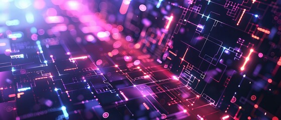 led light abstract effect future tech computer net system magic code grid hud lines web device blocks system design art work banner presentation template invitation