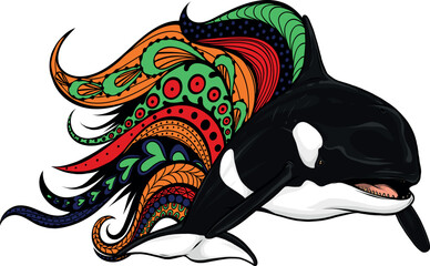 Wall Mural - Killer Whale or Orca vector illustration design