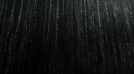 raining rain on black background, for overlay