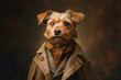 © ADDICTIVE STOCK - Dog in vintage outfit posing with a dignified look. Generative AI image