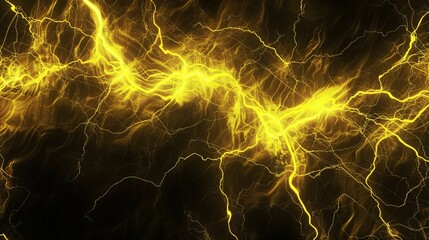 Wall Mural - An abstract background featuring yellow electric lightning.