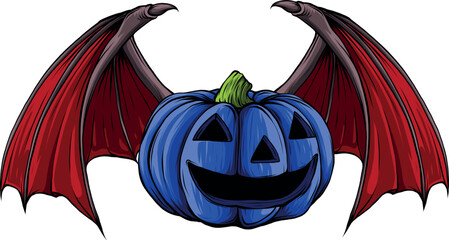 Halloween pumpkin in flat style vector illustration design