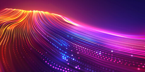 Abstract radial wave background. Lots of colored wave radial lines on purple background with copy space for abstract design on technological, scientific theme   