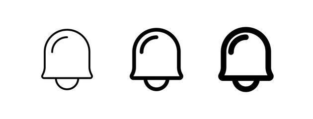 Wall Mural - Vector notification bell icon. Black, white background. Perfect for app and web interfaces, infographics, presentations, marketing, etc.