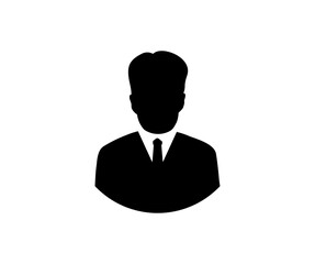 Wall Mural - Businessman icon. Male face silhouette or icon. Man avatar profile. Unknown or anonymous person vector design and illustration.