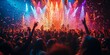 © Matus - Vibrant concert performance with enthusiastic crowd and colorful lights, generative ai