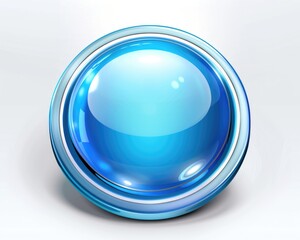 Blue Website Button. Modern Web Interface Template for Website Layout and Navigation