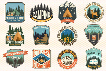 Wall Mural - set of summer camp badges. vector. concept for shirt or logo, print, stamp, patch or tee. vintage ty