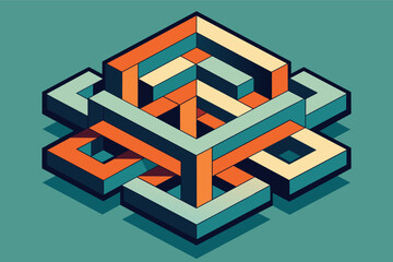 Leinwandbilder - a colorful geometric design with a triangle in the middle, An intricate geometric pattern featuring a central triangle design.