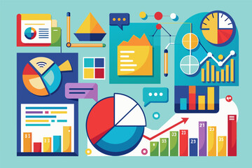 Leinwandbilder - a colorful illustration of a business chart, An image featuring a vibrant representation of a corporate graph.