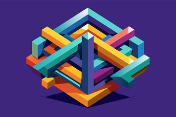 Fototapete - a colorful abstract geometric design, An abstract design featuring vibrant geometric patterns.