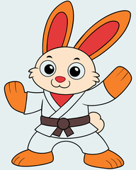 Wall Mural - The karate rabbit