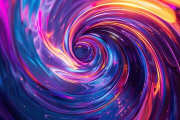 Colorful swirl elements with neon led illumination. Abstract futuristic background.