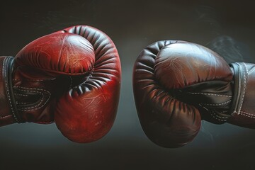 Wall Mural - Pair of boxing gloves emitting smoke, suitable for sports and fitness concepts