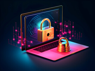 Internet and data security, Cybersecurity and privacy concepts to protect data. Lock icon and internet network security technology. digital security background, Cloud and Hosting Security