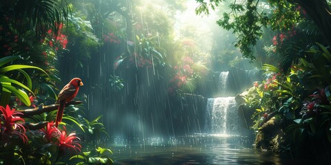 Poster - Rainforest Oasis, generative ai