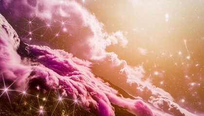 Poster - space background with purple nebula and stars