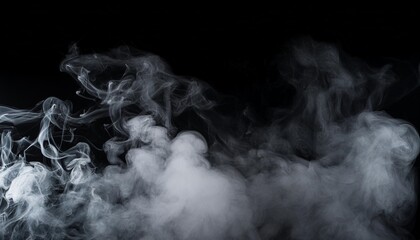 Sticker - fog and mist effect on black background smoke texture