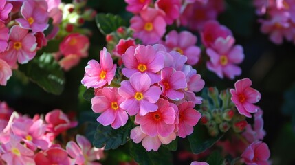 The vibrant flowers have a lovely pink hue