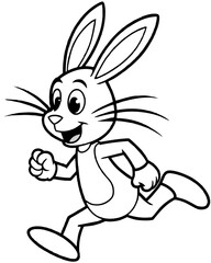 Wall Mural - cartoon speed rabbit
