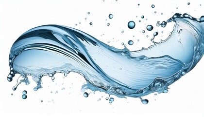 blue water swirl splash with little bubbles isolated on clear png background liquid flowing in form of wave with generative ai