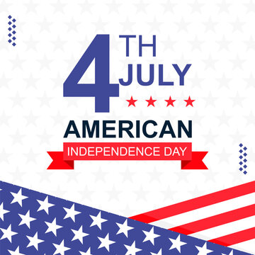 4th of July American Independent Day background design template for social media posts, greeting cards