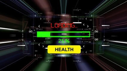 Wall Mural - Health loading progress bar on the screen